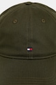 Βαμβακερό καπέλο του μπέιζμπολ Tommy Hilfiger AM0AM12531 πράσινο AW25
