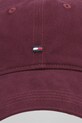 Tommy Hilfiger czapka z daszkiem bawełniana AM0AM12531 bordowy AW25