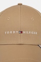 Bavlněná baseballová čepice Tommy Hilfiger AM0AM12532 béžová AW24
