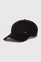 Tommy Hilfiger czapka z daszkiem bawełniana bawełna czarny AM0AM12534