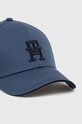 Tommy Hilfiger czapka z daszkiem bawełniana AM0AM12541 granatowy AW24