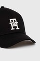 Tommy Hilfiger czapka z daszkiem bawełniana AM0AM12541 czarny AW24