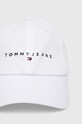 Bavlněná baseballová čepice Tommy Jeans AM0AM12894 bílá AW24