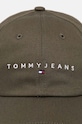 Tommy Jeans czapka z daszkiem bawełniana AM0AM12894 zielony AW24