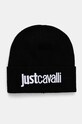 Just Cavalli caciula din amestec de lana imprimeu negru 77QAZK01.ZG239