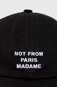Хлопковая кепка Drôle de Monsieur La Casquette Slogan PERM.CP151.CO138.BL чёрный AW24