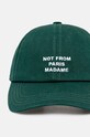 Drôle de Monsieur czapka z daszkiem bawełniana La Casquette Slogan PERM.CP151.CO138.DGN zielony AW24
