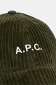 A.P.C. czapka z daszkiem sztruksowa casquette charlie zielony COEZQ.M24069