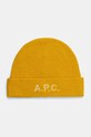 A.P.C. czapka wełniana bonnet harry wełna żółty WVBDK.M25085