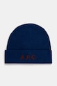 Шерстяная шапка A.P.C. bonnet harry шерсть тёмно-синий WVBDK.M25085