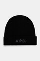 A.P.C. czapka wełniana bonnet harry wełna czarny WVBDK.M25085