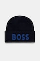 BOSS caciula din amestec de lana cu modele bleumarin 50524348