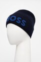 Шапка с примесью шерсти BOSS 50524348 тёмно-синий AW24