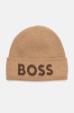 Шапка с примесью шерсти BOSS с добавлением шерсти бежевый 50524348