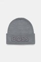 Вълнена шапка BOSS Orange вълна сив 50522449