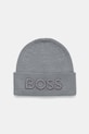 Вълнена шапка BOSS Orange вълна сив 50522449