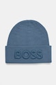 Boss Orange caciula de lana imprimeu albastru 50522449