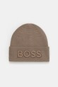 BOSS Orange czapka wełniana wełna zielony 50522449