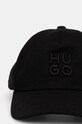 HUGO czapka z daszkiem wełniana 50535627 czarny AW24