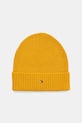 Tommy Hilfiger czapka z domieszką kaszmiru z domieszką wełny żółty AM0AM12796