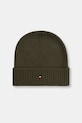 Tommy Hilfiger czapka z domieszką kaszmiru z domieszką wełny zielony AM0AM12796