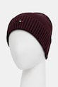 Čiapka s prímesou kašmíru Tommy Hilfiger AM0AM12796 burgundské NC25