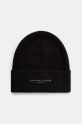 Βαμβακερό Σκούφος Tommy Hilfiger απλικέ μαύρο AM0AM12797