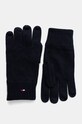 Accesorii Tommy Hilfiger palarie si manusi din amestec de casmir AM0AM12938 bleumarin