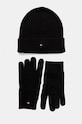 Čepice a rukavice s příměsí kašmíru Tommy Hilfiger s příměsí vlny černá AM0AM12938