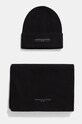 Pamučna kapa i šal Tommy Hilfiger bez uzorka crna AM0AM13132