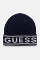 Шапка з домішкою вовни Guess LOGO BEANIE з додаванням вовни темно-синій M4BZ06.Z3H82