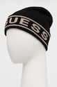 Akcesoria Guess czapka z domieszką wełny LOGO BEANIE M4BZ06.Z3H82 czarny