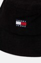 Tommy Jeans kapelusz sztruksowy AM0AM12639 czarny AW24