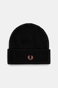 Fred Perry berretto in lana Classic Beanie applique nero C8161.X56
