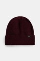Woolrich berretto in lana Knitted Ribbed Beanie semplice granata CFWOAC0331MRUF0659.UF06