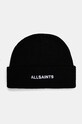 Шапка с примесью шерсти AllSaints с добавлением шерсти чёрный 29AS200824