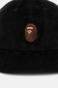 Manšestrová kšiltovka A Bathing Ape Ape Head Corduroy Cap 1K80180004 černá AW24