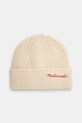 Maharishi czapka wełniana Maharishi Embroidered Beanie Planet friendly beżowy 1368.ECRU