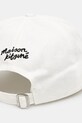 Аксесоари Памучна шапка с козирка Maison Kitsuné Large Fox Head MM06103WW0096 бял