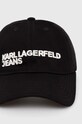 Karl Lagerfeld Jeans czapka z daszkiem bawełniana 245D3473 czarny AW24