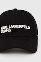 Karl Lagerfeld Jeans czapka z daszkiem bawełniana 245D3473 czarny AW24