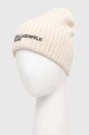 Karl Lagerfeld Jeans czapka z domieszką wełny 245J3405 beżowy AW24