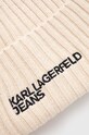 Akcesoria Karl Lagerfeld Jeans czapka z domieszką wełny 245J3405 beżowy