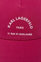 Pamučna kapa sa šiltom Karl Lagerfeld 245W3407 roza AW24