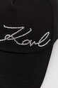 Βαμβακερό καπέλο του μπέιζμπολ Karl Lagerfeld 245W3413 μαύρο AW24