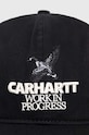 Carhartt WIP șapcă de baseball din bumbac Ducks Cap I033704.89XX negru AW24