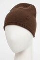 United Colors of Benetton czapka z domieszką wełny 1235DA00Y brązowy AW24