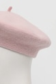 Akcesoria United Colors of Benetton beret wełniany 6HPKD41HF różowy