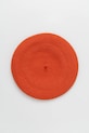 United Colors of Benetton beret wełniany 6HPKD41HF pomarańczowy AW25