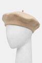 Akcesoria United Colors of Benetton beret wełniany 6HPKD41HF beżowy